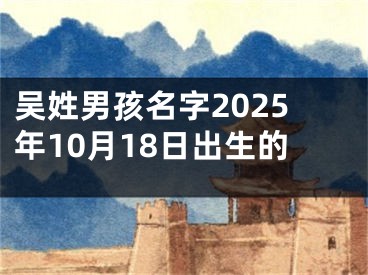 吴姓男孩名字2025年10月18日出生的