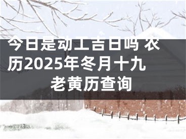 今日是动工吉日吗 农历2025年冬月十九老黄历查询