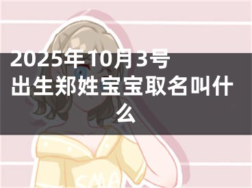 2025年10月3号出生郑姓宝宝取名叫什么