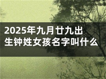 2025年九月廿九出生钟姓女孩名字叫什么