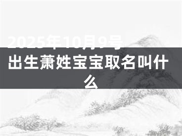 2025年10月9号出生萧姓宝宝取名叫什么