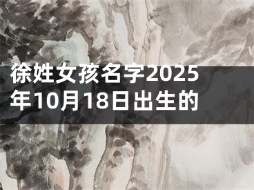 徐姓女孩名字2025年10月18日出生的