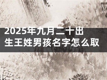2025年九月二十出生王姓男孩名字怎么取
