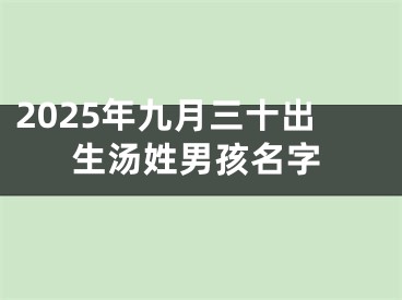 2025年九月三十出生汤姓男孩名字