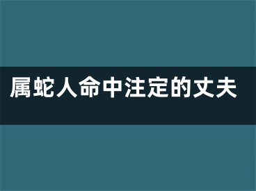 属蛇人命中注定的丈夫
