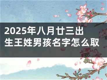 2025年八月廿三出生王姓男孩名字怎么取