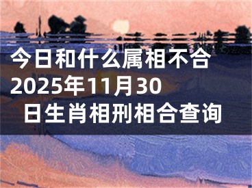 今日和什么属相不合 2025年11月30日生肖相刑相合查询