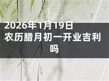 2026年1月19日农历腊月初一开业吉利吗