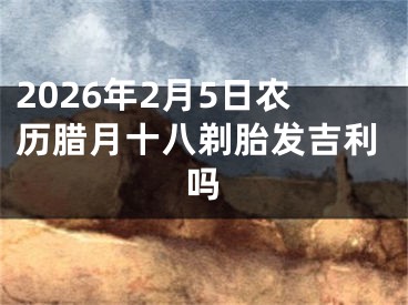 2026年2月5日农历腊月十八剃胎发吉利吗