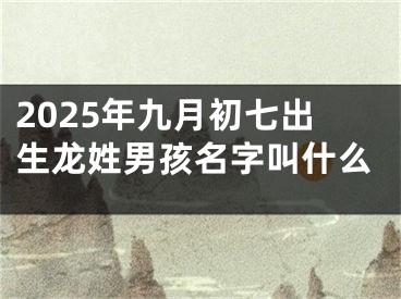 2025年九月初七出生龙姓男孩名字叫什么