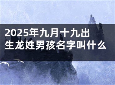 2025年九月十九出生龙姓男孩名字叫什么