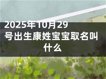 2025年10月29号出生康姓宝宝取名叫什么