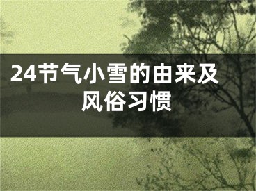 24节气小雪的由来及风俗习惯