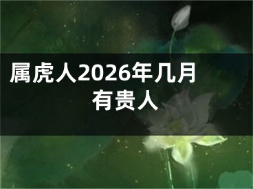 属虎人2026年几月有贵人