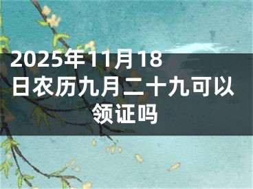 2025年11月18日农历九月二十九可以领证吗