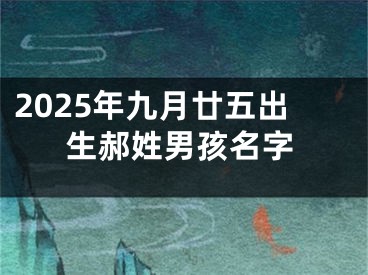 2025年九月廿五出生郝姓男孩名字