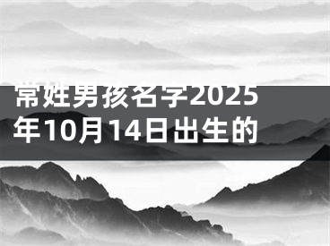 常姓男孩名字2025年10月14日出生的
