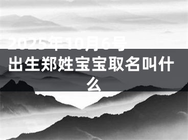 2025年10月6号出生郑姓宝宝取名叫什么
