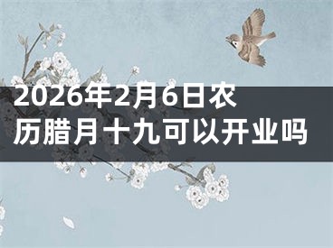 2026年2月6日农历腊月十九可以开业吗