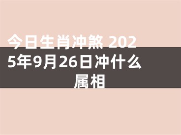 今日生肖冲煞 2025年9月26日冲什么属相