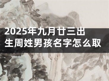 2025年九月廿三出生周姓男孩名字怎么取