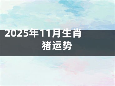 2025年11月生肖猪运势