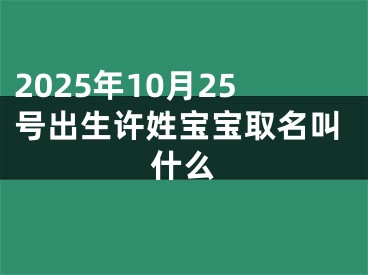 2025年10月25号出生许姓宝宝取名叫什么