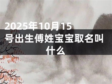 2025年10月15号出生傅姓宝宝取名叫什么
