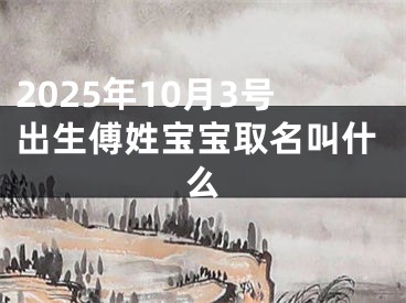 2025年10月3号出生傅姓宝宝取名叫什么