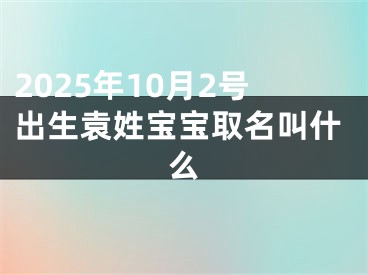 2025年10月2号出生袁姓宝宝取名叫什么