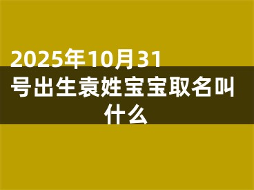 2025年10月31号出生袁姓宝宝取名叫什么