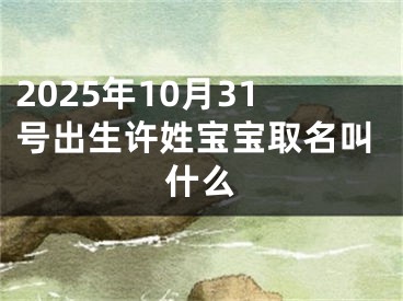 2025年10月31号出生许姓宝宝取名叫什么