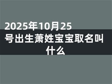 2025年10月25号出生萧姓宝宝取名叫什么