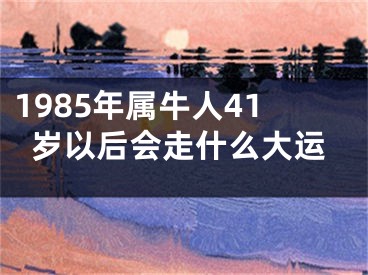 1985年属牛人41岁以后会走什么大运