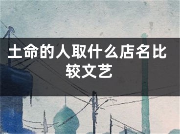 土命的人取什么店名比较文艺