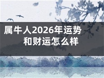 属牛人2026年运势和财运怎么样