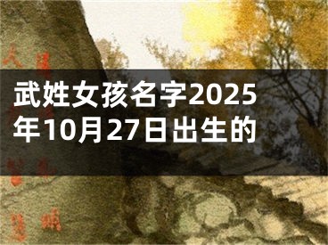 武姓女孩名字2025年10月27日出生的