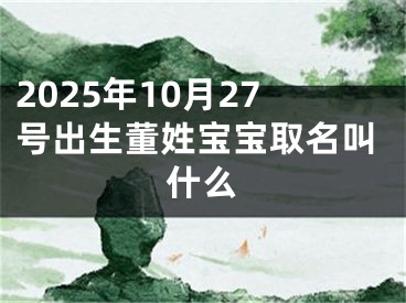 2025年10月27号出生董姓宝宝取名叫什么