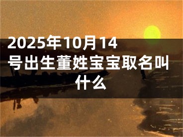 2025年10月14号出生董姓宝宝取名叫什么