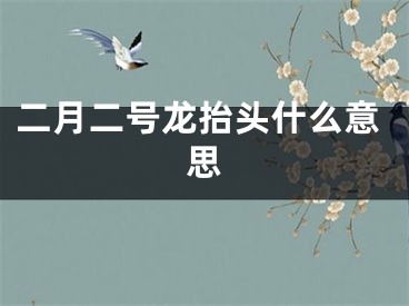 二月二号龙抬头什么意思