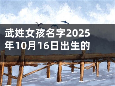 武姓女孩名字2025年10月16日出生的