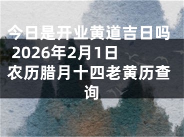 今日是开业黄道吉日吗 2026年2月1日农历腊月十四老黄历查询