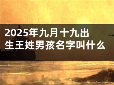2025年九月十九出生王姓男孩名字叫什么