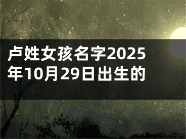 卢姓女孩名字2025年10月29日出生的