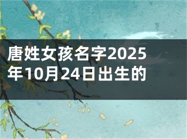 唐姓女孩名字2025年10月24日出生的