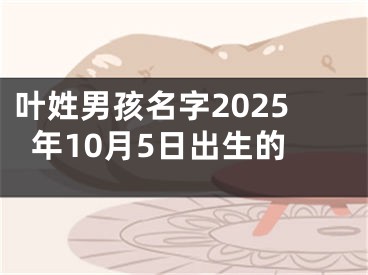 叶姓男孩名字2025年10月5日出生的