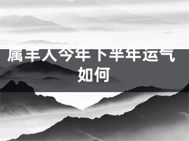 属羊人今年下半年运气如何