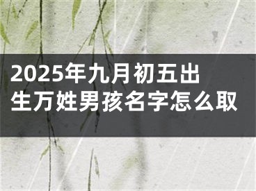 2025年九月初五出生万姓男孩名字怎么取