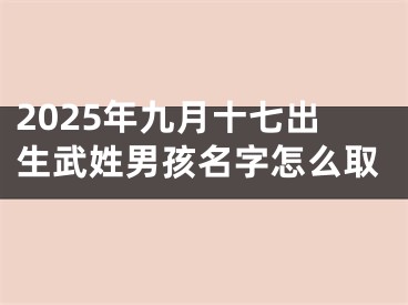 2025年九月十七出生武姓男孩名字怎么取