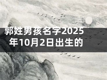 郭姓男孩名字2025年10月2日出生的
